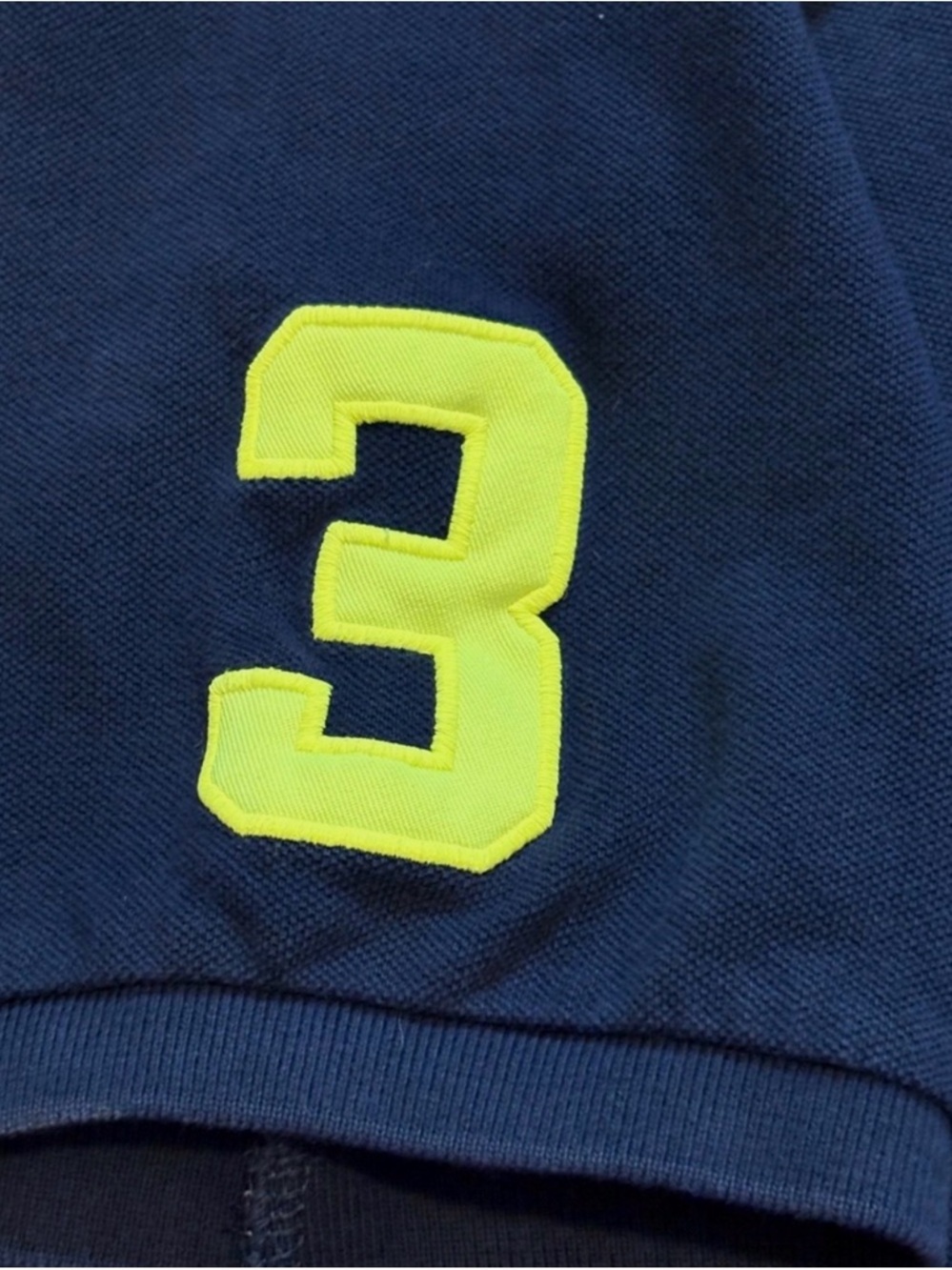 Polo by Ralph Lauren Men’s Navy Polo with Bright Yellow Pony Y2K - Picture 5 of 10